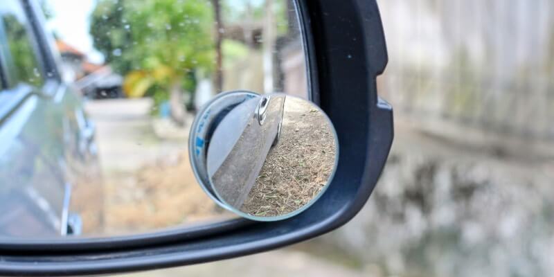 Drivers side wing mirror with blind spot mirror attached